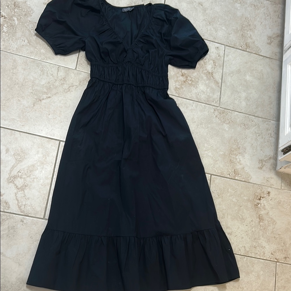 Vineyard Vines Black Puff Sleeve Tiered Sundress